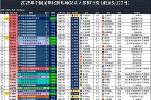 2026中国足球比赛上座排行：东北超大连vs沈阳第2 破业余比赛纪录